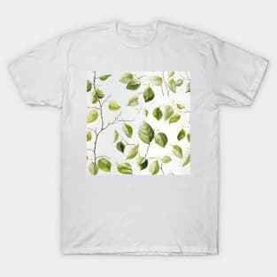 Green Leaves Pattern 5 T-Shirt